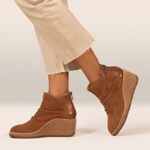 Aetrex Kara Orthopedic Wedge Ankle Boots, Cognac Brown